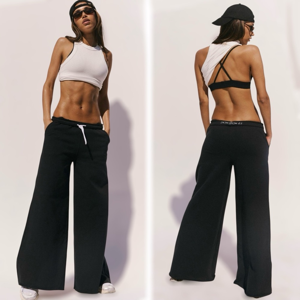 FP Movement by Free People Black Wide Leg Boot Cut Pants